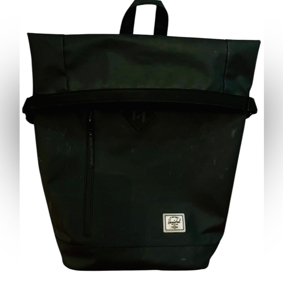 HERSCHEL SUPPLY CO. UNISEX ROLL TOP BACKPACK WEATHER RESISTANT - 22.5L BLACK